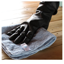 knitted black latex coated working gloves cotton lined rubber glove
